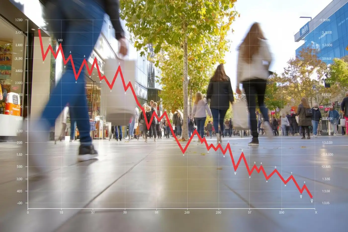 consumidor con sentimiento negativo sobre la economía
