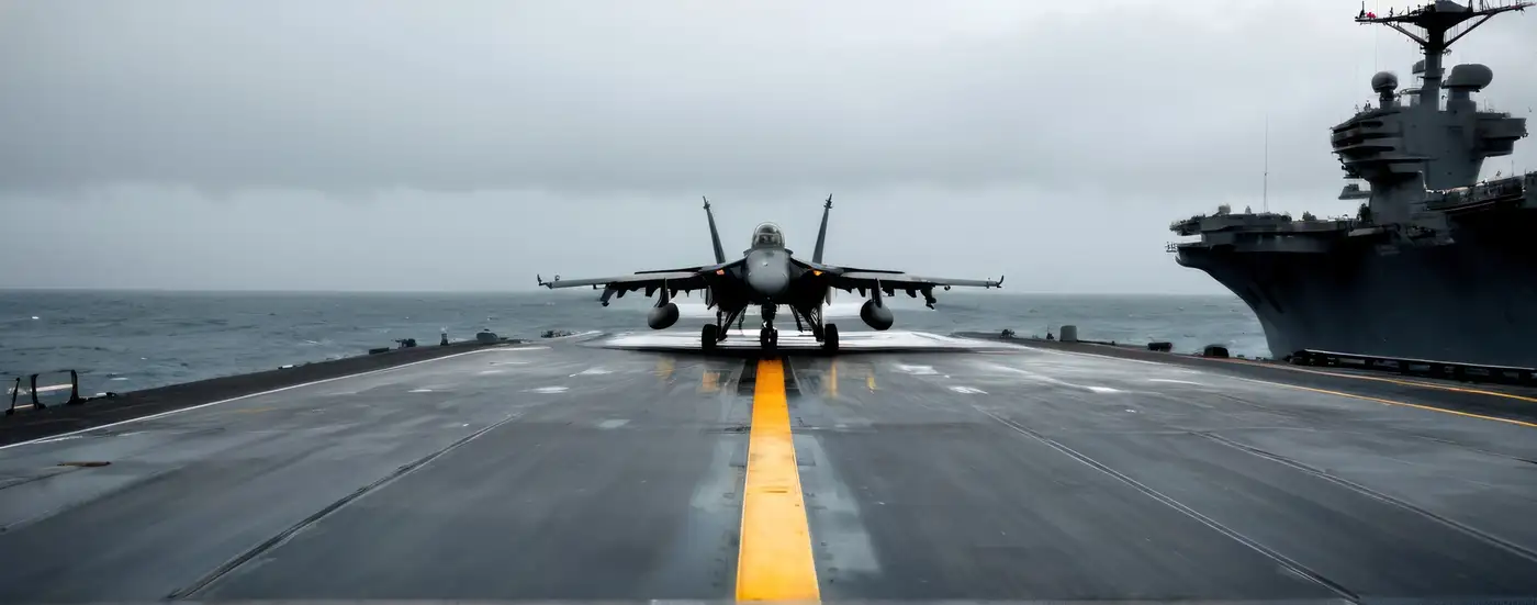 jet militar despegando con gráfico de crecimiento del ETF PPA en el horizonte